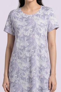 Zivame Beach Collection Knit Poly Knee Length Nightdress With Inbuilt Slip on Bra - Blanc De — thumbnail 5